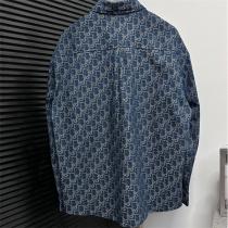 DIOR 偽物 エクスクルーシブ オブリーク パターン プレミアム デニム ジャケット ディオール