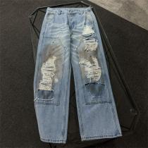 メゾンマルジェラ コピー ダメージ加工 ヴィンテージ風 ルーズフィット ジーンズ Maison Margiela