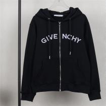 GIVENCHY スーパーコピー 高級 モダン ブラック アーチロゴ フルジップ パーカー ジバンシィ