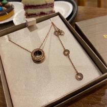  BVLGARI コピー ネックレス B.zero1 ローズゴールド ブラウンセラミック ペンダント ブルガリ