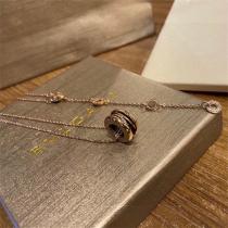  BVLGARI コピー ネックレス B.zero1 ローズゴールド ブラウンセラミック ペンダント ブルガリ
