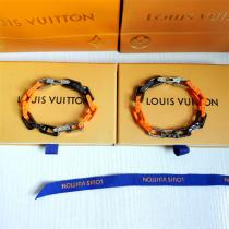 LOUIS VUITTON コピー ブレスレット カラーブロック チェーンリンク オレンジ＆ブラック ルイヴィトン