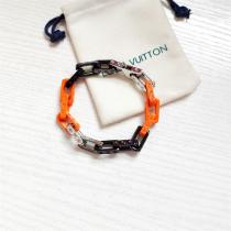 LOUIS VUITTON コピー ブレスレット カラーブロック チェーンリンク オレンジ＆ブラック ルイヴィトン