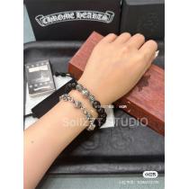 クロムハーツ 偽物 ブレスレット スクロールラベル フローラルクロス シルバービーズ CHROME HEARTS