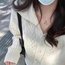 ルイヴィトン コピー ネックレス オープンハート モノグラムチャーム ゴールドチェーン LOUIS VUITTON
