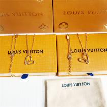 ルイヴィトン コピー ネックレス オープンハート モノグラムチャーム ゴールドチェーン LOUIS VUITTON