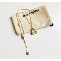 ルイヴィトン コピー ネックレス オープンハート モノグラムチャーム ゴールドチェーン LOUIS VUITTON