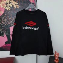 バレンシアガ コピー 長袖Tシャツ お洒落 モノトーン モダン グラフィック ス...