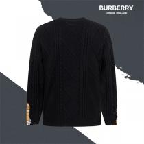 バーバリー 偽物 ケーブルニット 異素材切替 クラシックチェック アクセント BURBERRY