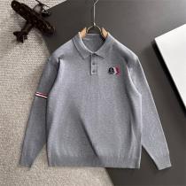 MONCLER コピー ポロニット 長袖 トリコロールワンポイント 刺繍ロゴ モンクレール