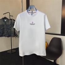 MONCLER 偽物 高級コットン使用 半袖Tシャツ シンプル ロゴ刺繍 トリコロール  モンクレール