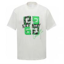 GIVENCHY 偽物 Tシャツ ネオングリーン グラフィック ペイント風 プリント ジバンシィ