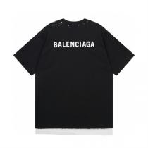 BALENCIAGA 偽物 Tシャツ ダブルレイヤード風 シンプルロゴ 本格派 高級 バレンシアガ