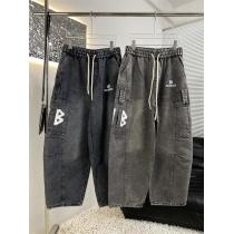 BALENCIAGA コピー カーゴパンツ ロゴプリント ヴィンテージウォッシュ ワイドシルエット バレンシアガ