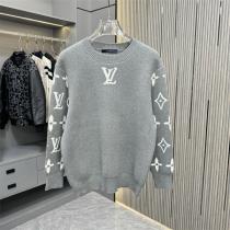  LOUIS VUITTON 偽物 ニットセーター モノグラム 袖ロゴ  ブラック スタイリッシュ ルイヴィトン
