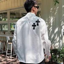 CHROME HEARTS スーパーコピー シャツ クロスモチーフ ワークシャツ ストリート クロムハーツ