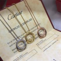  新作 Cartier 偽物 ネックレス ダブルサークル ラグジュアリー ペンダント カルティエ