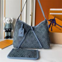 LOUIS VUITTON コピー ショルダーバッグ デニムモノグラム ポーチ付き 売れ筋 ルイヴィトン