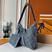 LOUIS VUITTON コピー ショルダーバッグ デニムモノグラム ポーチ付き 売れ筋 ルイヴィトン