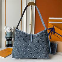 LOUIS VUITTON コピー ショルダーバッグ デニムモノグラム ポーチ付き 売れ筋 ルイヴィトン