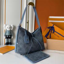 LOUIS VUITTON コピー ショルダーバッグ デニムモノグラム ポーチ付き 売れ筋 ルイヴィトン