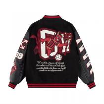 Off-White コピー ジャケット 鮮烈 レッドブラック ストリートスタイル オフホワイト
