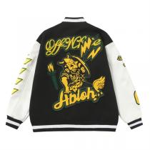 Off-White コピー ジャケット 鮮快 ブラックイエロー カレッジ風 おしゃれ オフホワイト