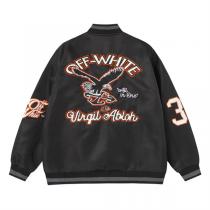 Off-White スーパーコピー ジャケット 洒脱 ブラック サテン モダン デザイン オフホワイト