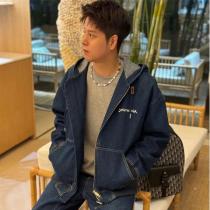 DIOR 偽物 デニム フード付き ジップアップ カジュアル 上品 おしゃれ ジャケット ディオール