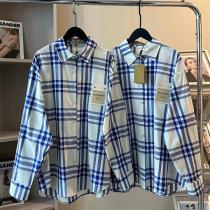 BURBERRY コピー ブルー チェックシャツ 爽やか クリーン エレガント ...