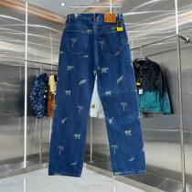 ルイヴィトン コピー デニムパンツ スタイリッシュ 洗練 アニマルモチーフ LOUIS VUITTON