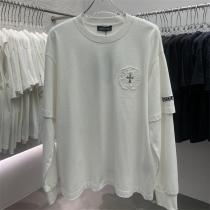クロムハーツ 偽物 ロングTシャツ 上品 シンプル クロス ワンポイント CHROME HEARTS