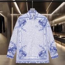 DIOR 偽物 シャツ 高級感漂う 豪華な 独創的な ブルーグラフィック ディオ...