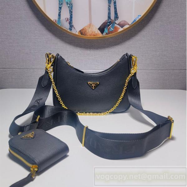 プラダ 偽物 ショルダーバッグ レザーミニポーチ付き チェーン ベージュカラー PRADA