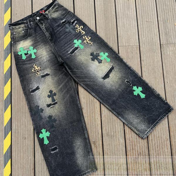 クロムハーツ 偽物 デニムパンツ ビンテージクロス ダイナミック スタイリッシュ CHROME HEARTS