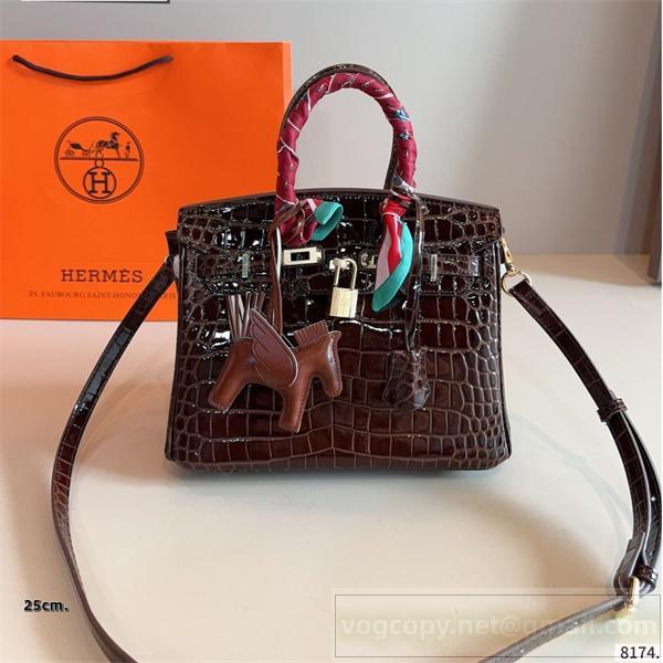 エルメス コピー ハンドバッグ 豪華 エレガント クロコ バーキン25 モード系 HERMES