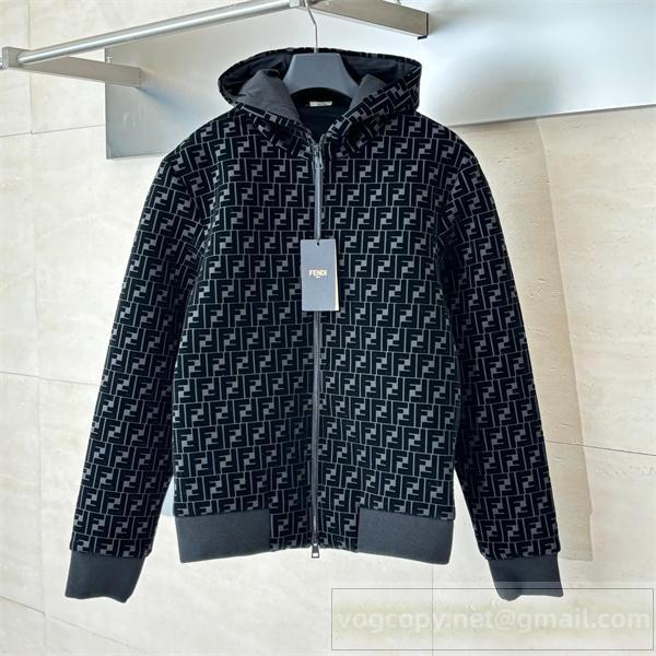 フェンディ  スーパーコピー ジップパーカー FFロゴ 総柄 シンプル モダン 上品 FENDI
