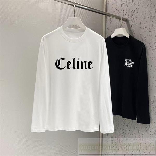 CELINE コピー 長袖Tシャツ ロゴプリント シンプル クラシック 洗練 セリーヌ