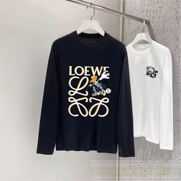 ロエベ 偽物 長袖Tシャツ プリント ユニーク スタイリッシュ モダン 個性派 LOEWE