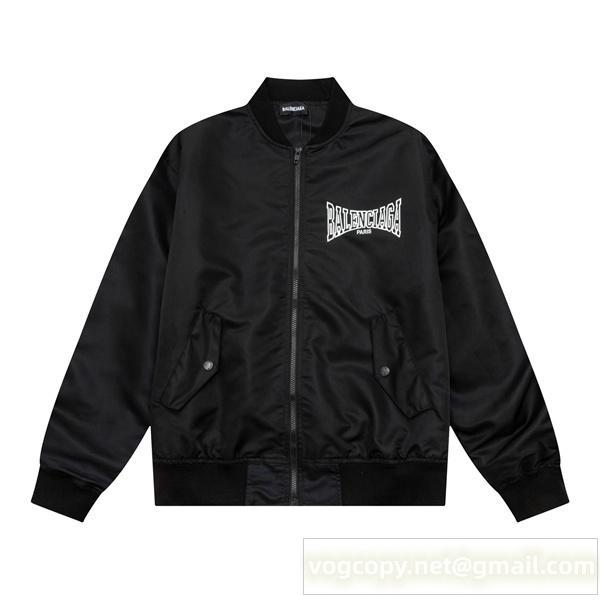 BALENCIAGA スーパーコピー ジャケット スタジアムスタイル ブラック バレンシアガ