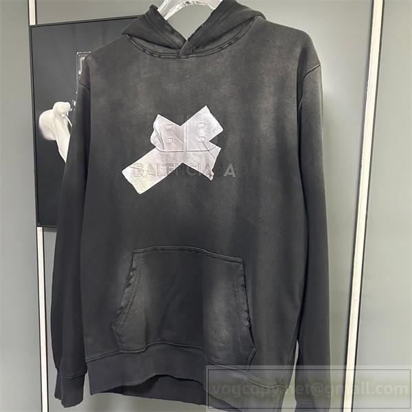  BALENCIAGA 偽物 パーカー クロステープロゴ ユニーク トレンド バレンシアガ
