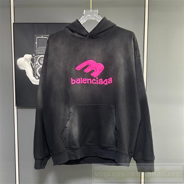 バレンシアガ コピー パーカー ピンクロゴ モードストリート 新着 BALENCIAGA