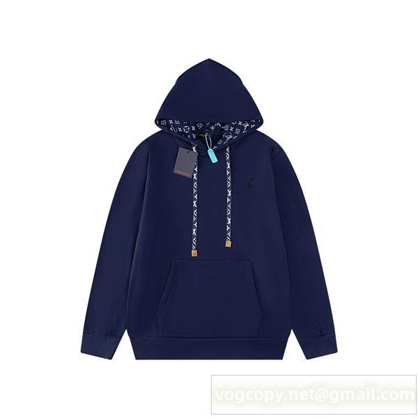 LOUIS VUITTON ルイヴィトン パーカーコピーモノグラムディテール フーディー ネイビー秋冬新作高品質2026流行