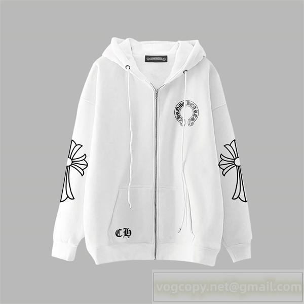  CHROME HEARTS コピー クロスロゴ モダン デザイン フルジップ パーカー カジュアル クロムハーツ