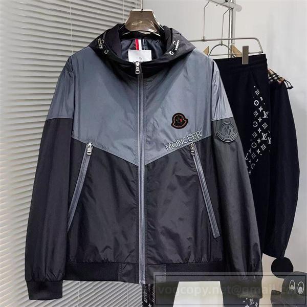 モンクレール コピー ジャケット ブラックロゴ スポーティー シンプルデザイン 上質 MONCLER
