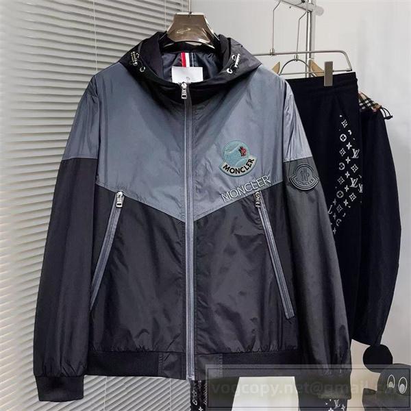MONCLER スーパーコピー ジャケット カジュアル フード付き バイカラーデザイン モンクレール
