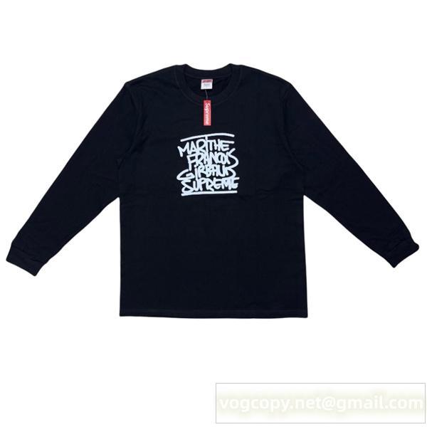SUPREME 偽物 長袖Tシャツ 個性的 モダン グラフィティ プリント スタイリッシュ シュプリーム
