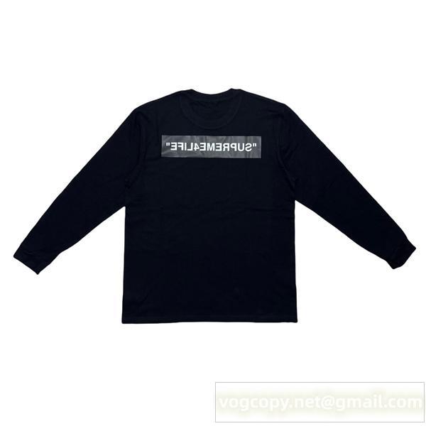 SUPREME コピー 長袖Tシャツ 洗練 クール ストリート モノクロ スタイル シュプリーム