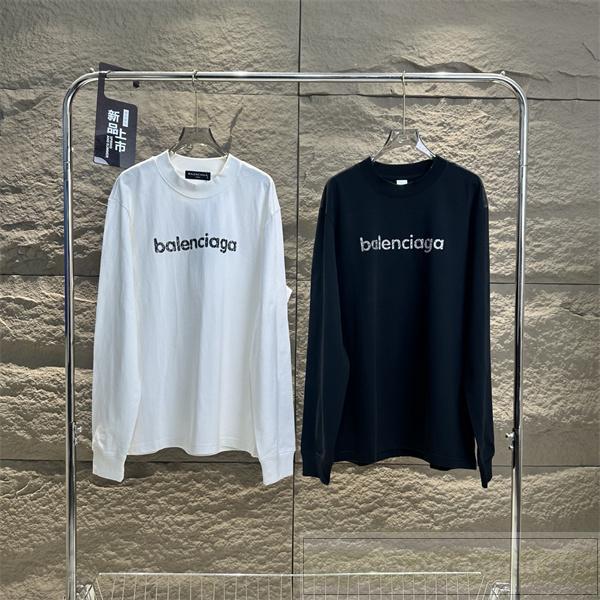 BALENCIAGA 偽物 贅沢 魅力 定番 必須 ロンT ブラック 新登場 売れ筋 トレンド バレンシアガ