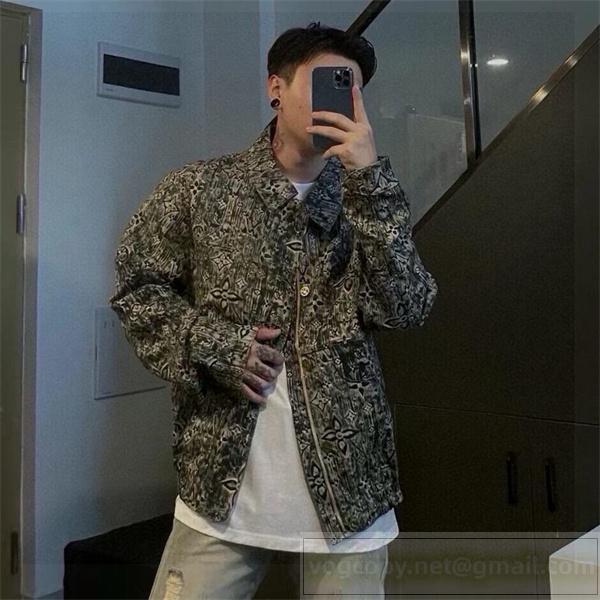 ルイヴィトン スーパーコピー デニムジャケット モノグラム柄 高品質 シンプル ファッション LOUIS VUITTON